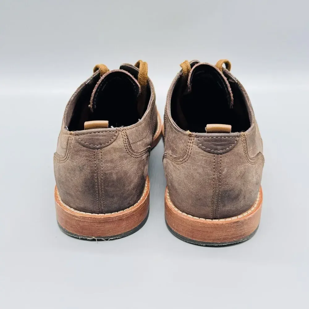 Cole Haan Shoes Mens 7.5 Brown Nubuck Leather Feathercraft Blucher Oxford Dress